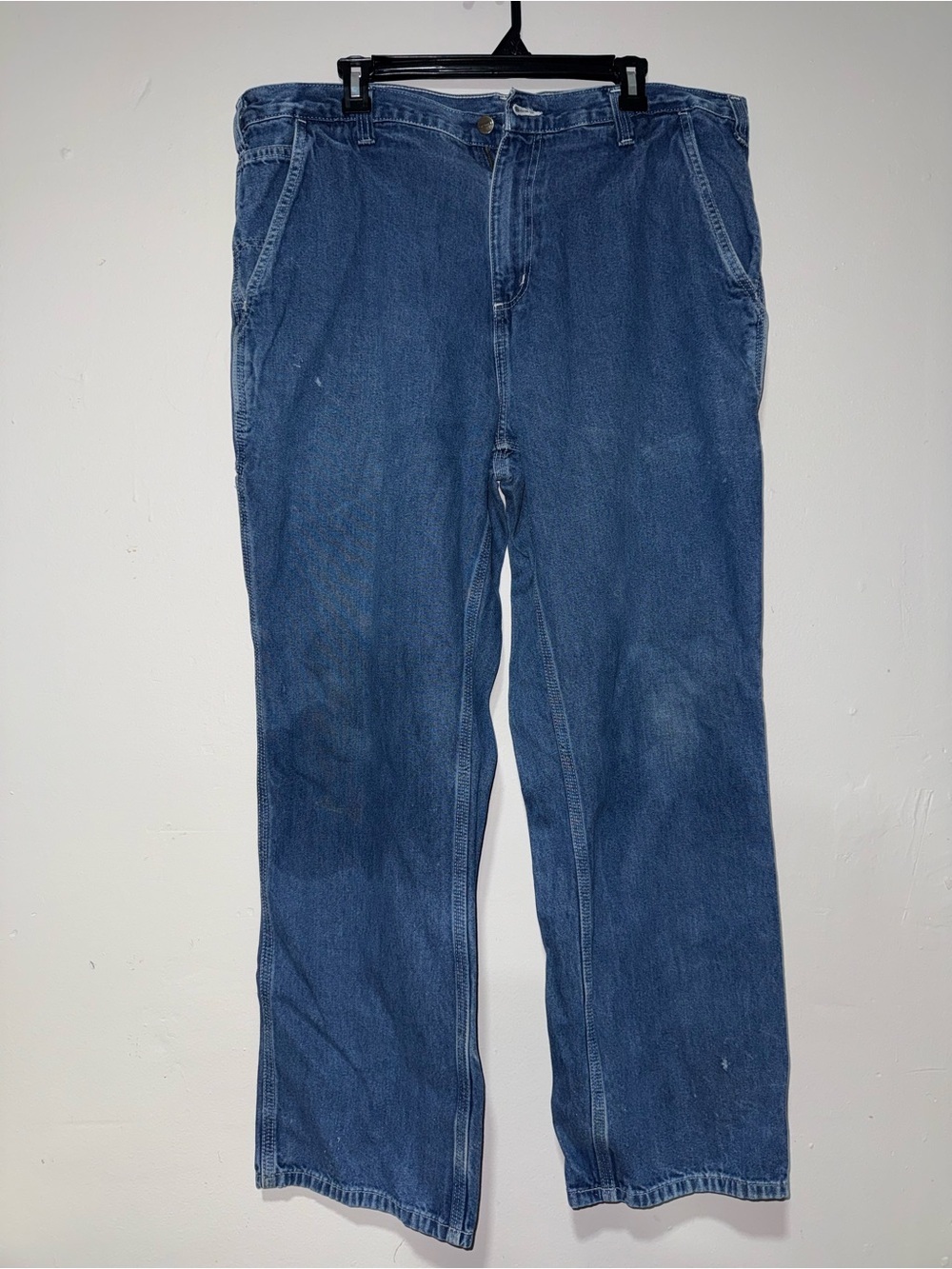 Mens Cartheart Classic Straight-Leg Blue Jeans
